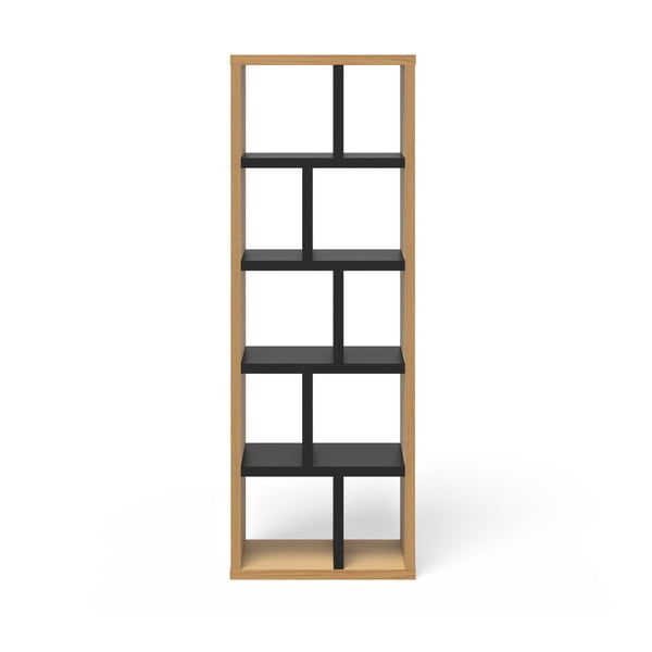 Knihovna v dekoru dubu v černo-přírodní barvě 70x198 cm Berlin – TemaHome-image-2