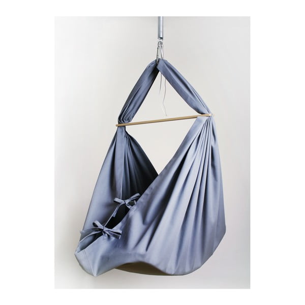 Malá šedá kolébka z bavlny se zavěšením do stropu Hojdavak Baby, 0 - 9 měsíců-image-1