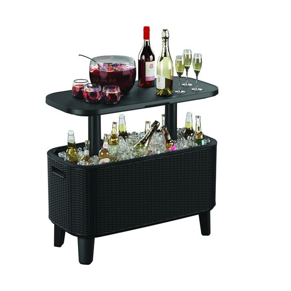 Plastový zahradní stolek se zásobníkem na led 83.5x40 cm Bevy – Keter-image-2