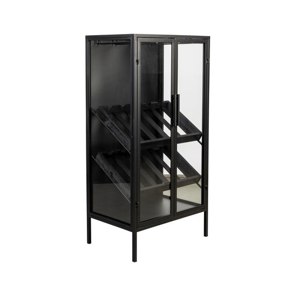 Černá vinotéka z jedlového dřeva na 10 lahví, 52x103 cm Rob - White Label-image-2