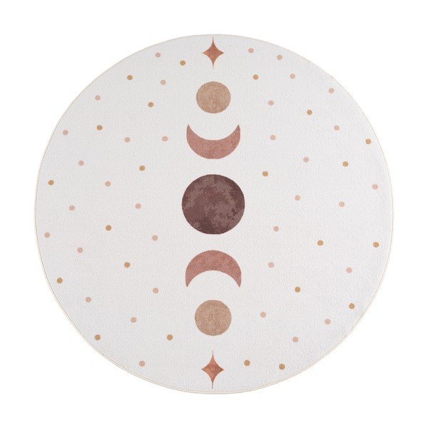 Krémový pratelný dětský koberec ø120 cm Coco 1136 – Ayyildiz Carpets