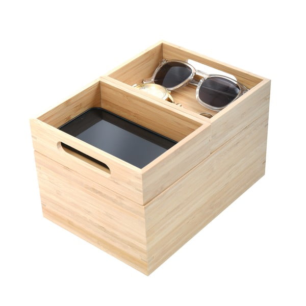 Bambusový koupelnový organizér na kosmetiku v přírodní barvě Isalys – MSV-image-1