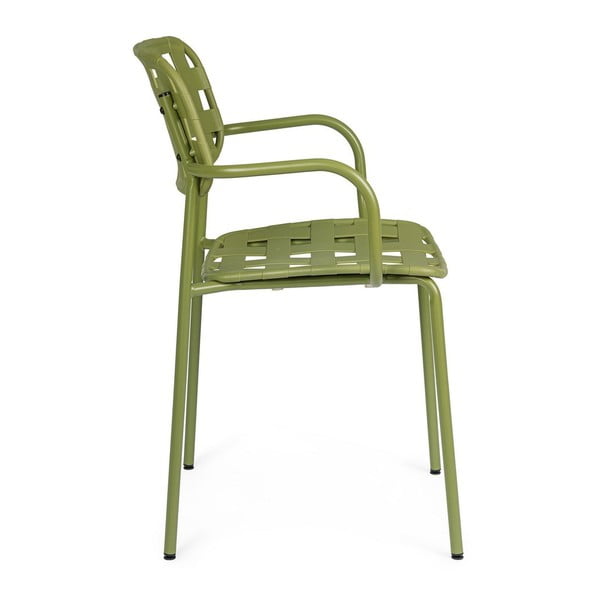 Zelené kovové zahradní židle v sadě 4 ks Clover   – Bizzotto-image-2