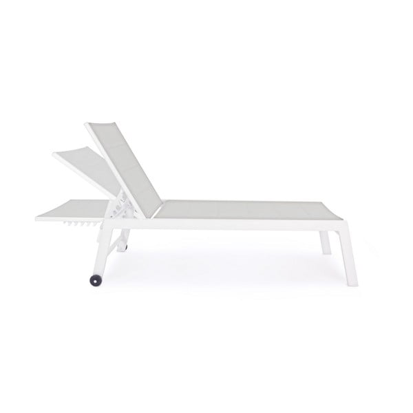 Bílé kovové zahradní lehátko Hilde   – Bizzotto-image-2