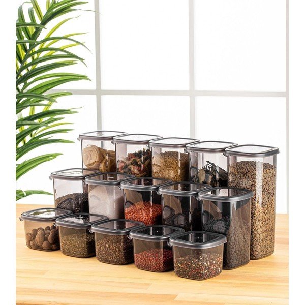 Plastové dózy v sadě 15 ks na potraviny Fresco – Hermia-image-1