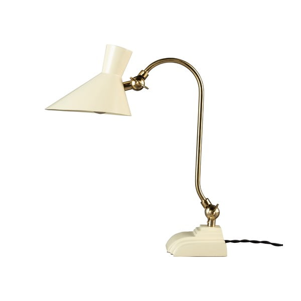 Krémová/ve zlaté barvě stolní lampa s kovovým stínidlem (výška 45 cm) Gaia – Dutchbone