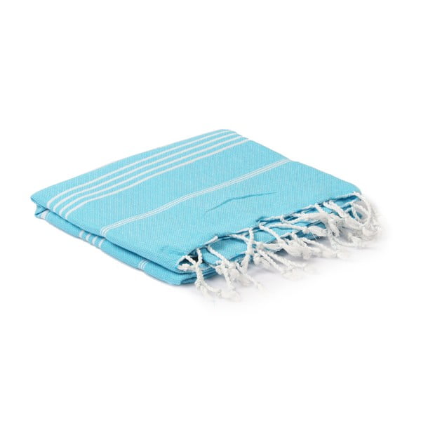 Tyrkysový hammam ručník Spa Time Stripes, 95 x 180 cm