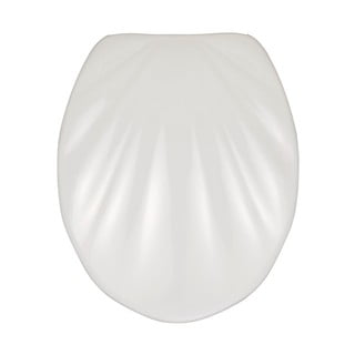 Bílé WC sedátko se snadným zavíráním Wenko Premium Sea Shell, 45,5 x 38 cm