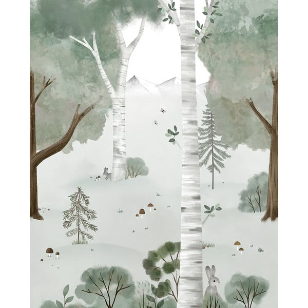 Dětská tapeta 200 cm x 248 cm Birch Forest – Lilipinso