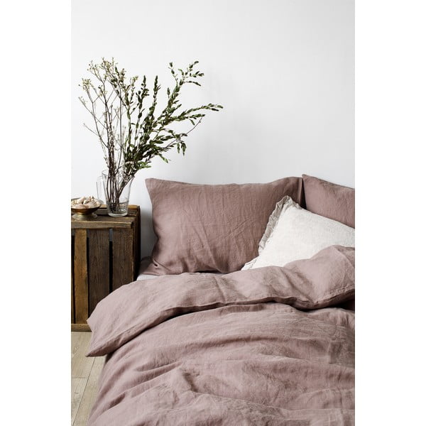 Starofialový lněný povlak na peřinu Linen Tales, 200 x 220 cm-image-3