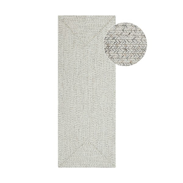 Bílý/béžový venkovní koberec běhoun 200x80 cm - NORTHRUGS