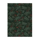 5 archů černo-zeleného balícího papíru eleanor stuart Winter Floral, 50 x 70 cm