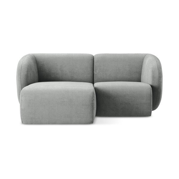 Šedá žinylková rohová pohovka (levý roh/s lenoškou) Lani – Makamii