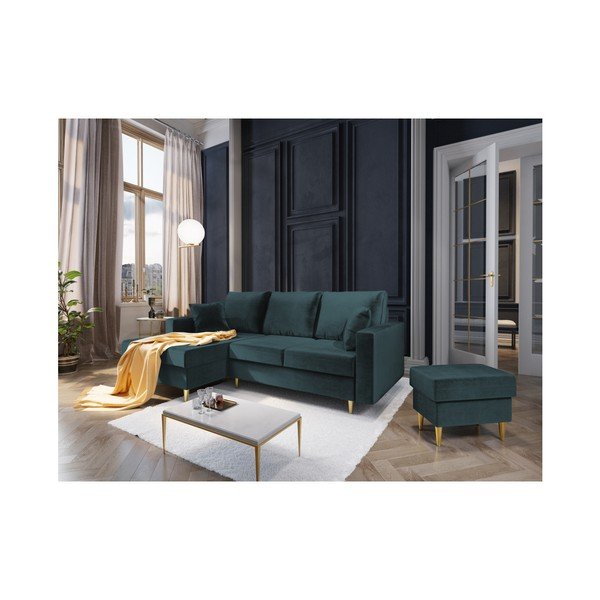 Petrolejově modrý puf Mazzini Sofas Muguet, 60 x 45 cm-image-3