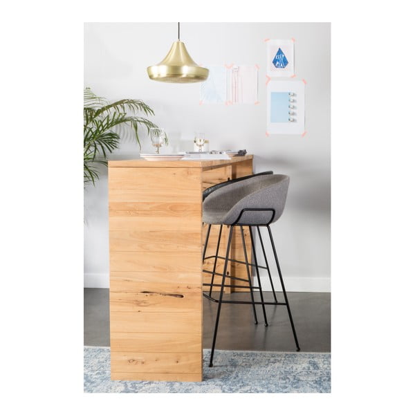 Šedé čalouněné barové židle v sadě 2 ks (výška sedáku 65 cm) Feston – Zuiver-image-1