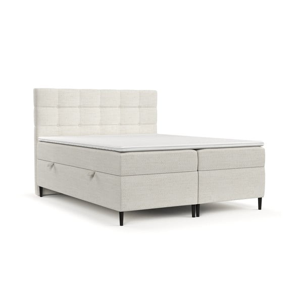 Krémová boxspring postel s úložným prostorem 160x200 cm Urbaneo – Maison de Rêve