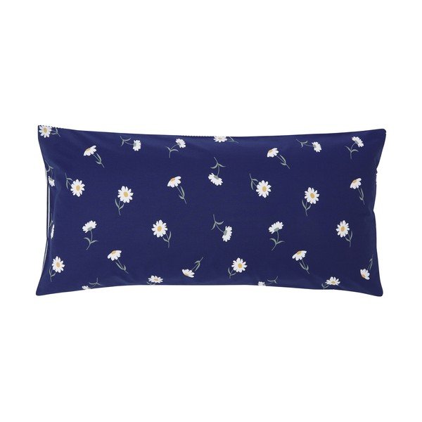 Sada 2 modrých dekorativních povlaků na polštář z ranforce bavlny Westwing Collection Daisies, 40 x 80 cm-image-2