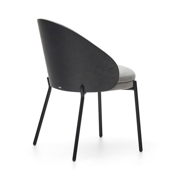 Černé/šedé čalouněné jídelní křeslo Eamy – Kave Home-image-4