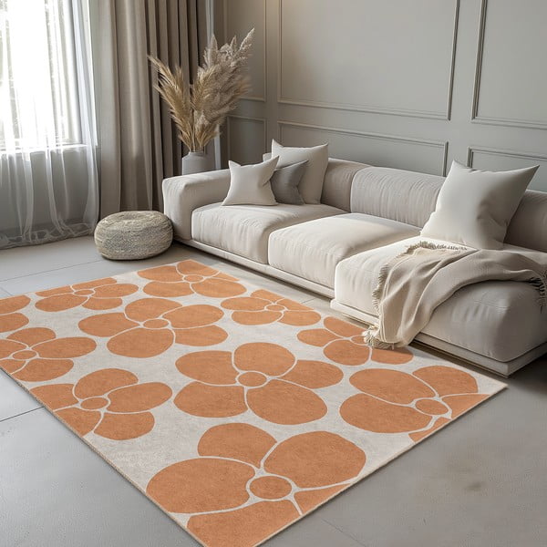 Oranžový pratelný koberec 80x150 cm Orange Meadow – Mila Home-image-1