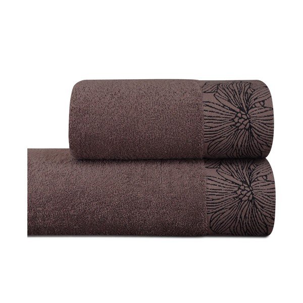 Hnědý froté bavlněný ručník 50x100 cm Valencia – My House-image-2
