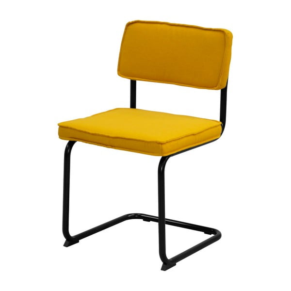 Žlutá židle s černým podnožím Aemely