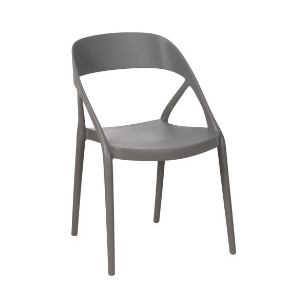 Šedé plastové jídelní židle v sadě 2 ks – Ixia