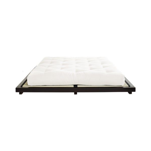 Dvoulůžková postel z borovicového dřeva s matrací Karup Design Dock Comfort Mat Black/Natural, 160 x 200 cm