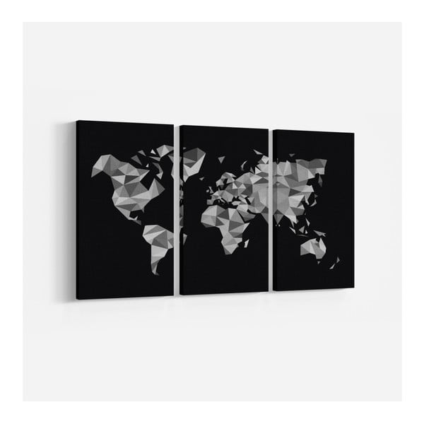 3-dílný obraz Dark World, 30 x 60 cm