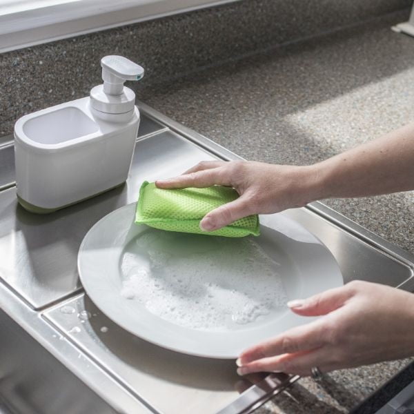 Bílo-zelený dávkovač na mýdlo Addis-image-1