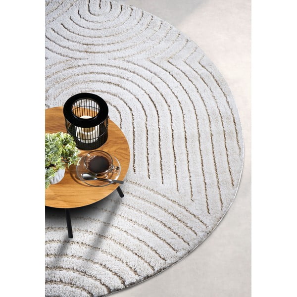 Bílý kulatý koberec ø 200 cm Panglao New York White – Elle Decoration-image-2