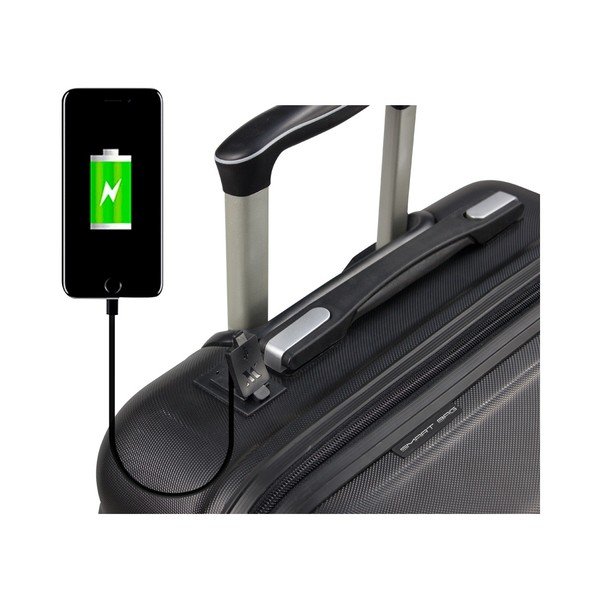 Černý cestovní kufr na kolečkách s USB portem My Valice COLORS RESSNO Large Suitcase-image-4