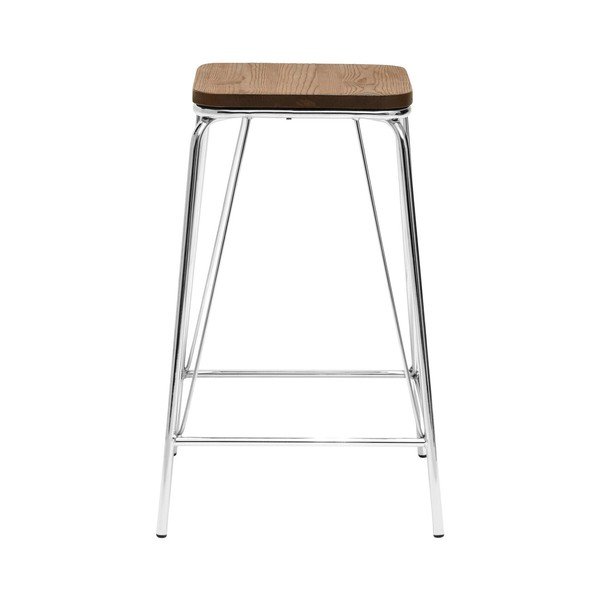 Stolička z jilmového dřeva ve stříbrné barvě/v přírodní barvě District – Premier Housewares-image-2