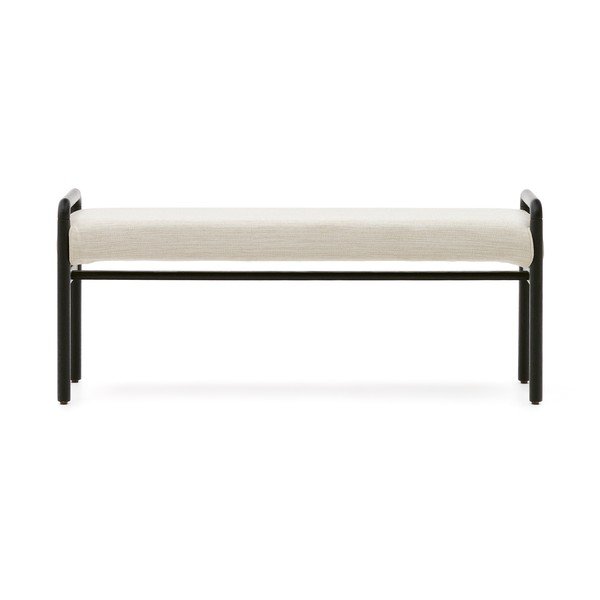 Černá/krémová žinylková lavice Macaret – Kave Home