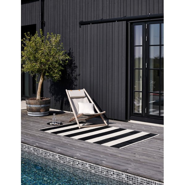 Černo-bílý vnitřní a venkovní koberec 140x180 cm Bob Black Vanilla – Pappelina-image-2