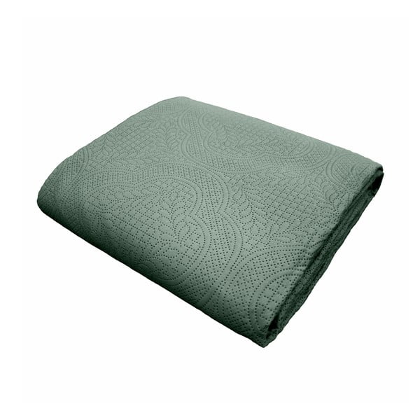 Zelený set přehozu a povlaku na polštář z mikrovlákna 240x260 cm Romane – douceur d'intérieur