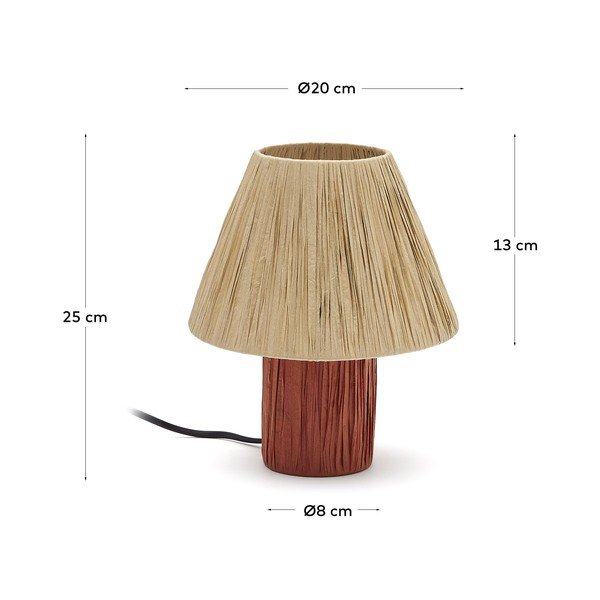 Stolní lampa v přírodní a terakotové barvě (výška 25 cm) Pulmi – Kave Home-image-4