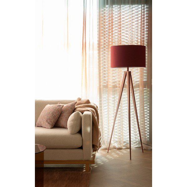 Vínová stojací lampa s textilním stínidlem (výška 157 cm) Tripod – Zuiver-image-1