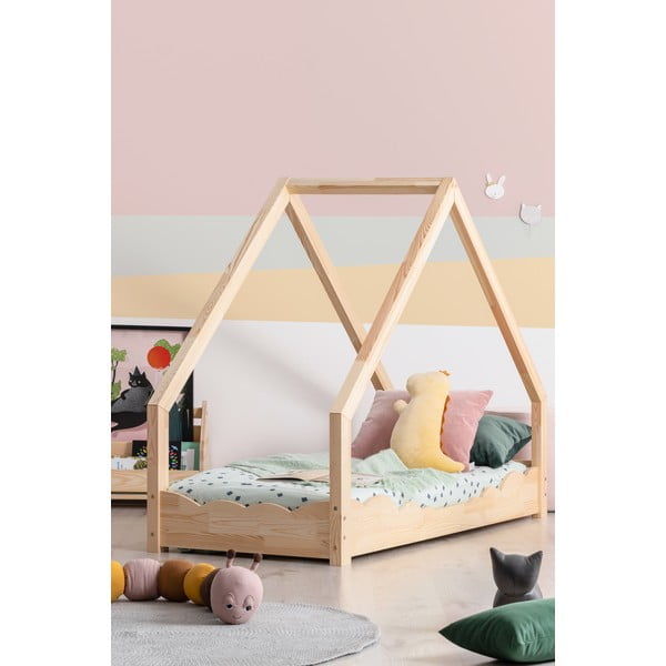 Domečková dětská postel z borovicového dřeva Adeko Loca Dork, 90 x 200 cm-image-1