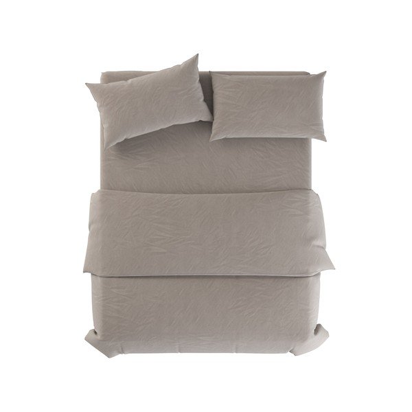 Světle šedé/taupe lněné povlečení na dvoulůžko 200x200 cm Natural – Native Natural