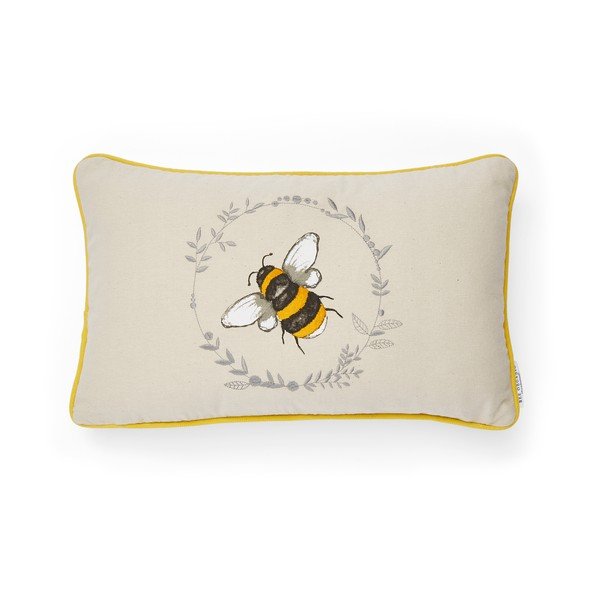 Žlutý bavlněný dekorativní polštář Cooksmart ® Bumble Bees, 30 x 50 cm