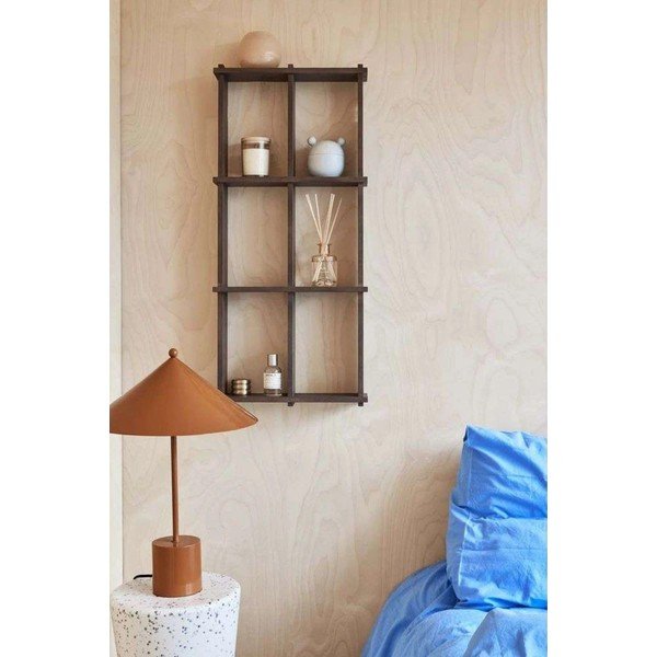 Patrová police z jasanového dřeva v tmavě přírodní barvě 42,5 cm Grid – OYOY Living Design-image-1