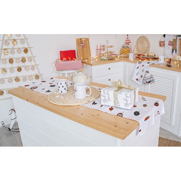 Vánoční bavlněný běhoun na stůl 140x40 cm Lets Go Decorate - Butter Kings-image-1
