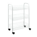 Bílý pojízdný stojan s 3 policemi Metaltex Siena