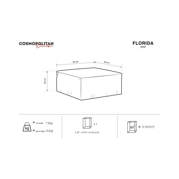 Zelený puf Cosmopolitan Design Florida, 65 x 65 cm-image-4