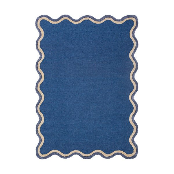 Tmavě modrý ručně tkaný koberec s příměsí vlny 160x230 cm Rivo Wool – Flair Rugs