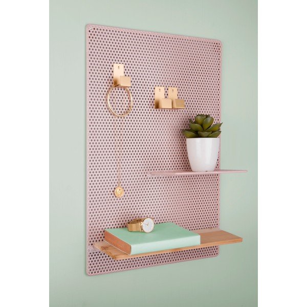 Světle růžová kovová nástěnka PT LIVING Perky, 34,5 x 52,5 cm-image-1