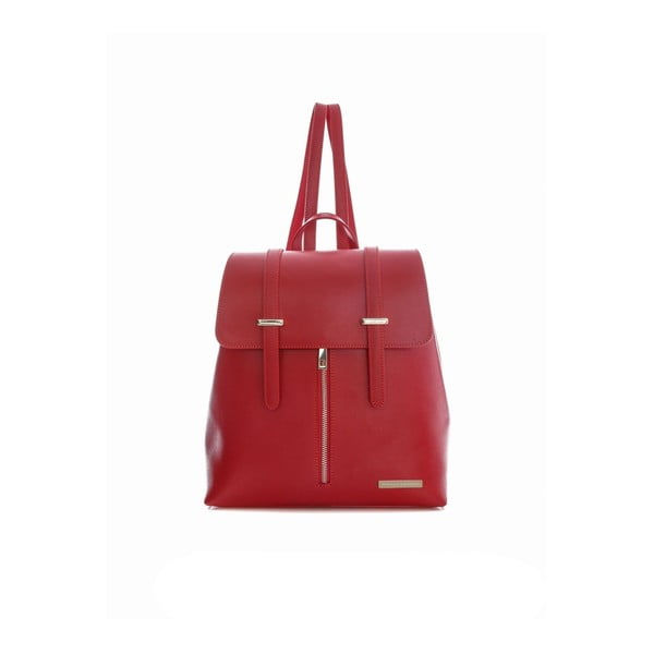 Červený kožený batoh Sofia Cardoni Tefe