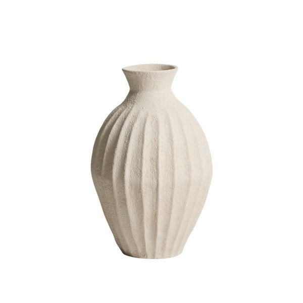 Krémová ručně vyrobená/vysoká váza z papírmaše (výška 67 cm) Arquena – Kave Home