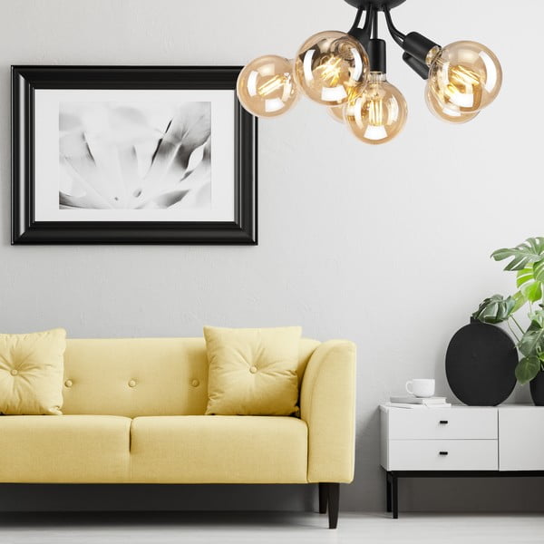 Černé stropní svítidlo bez stínidla Viggo – LAMKUR-image-1