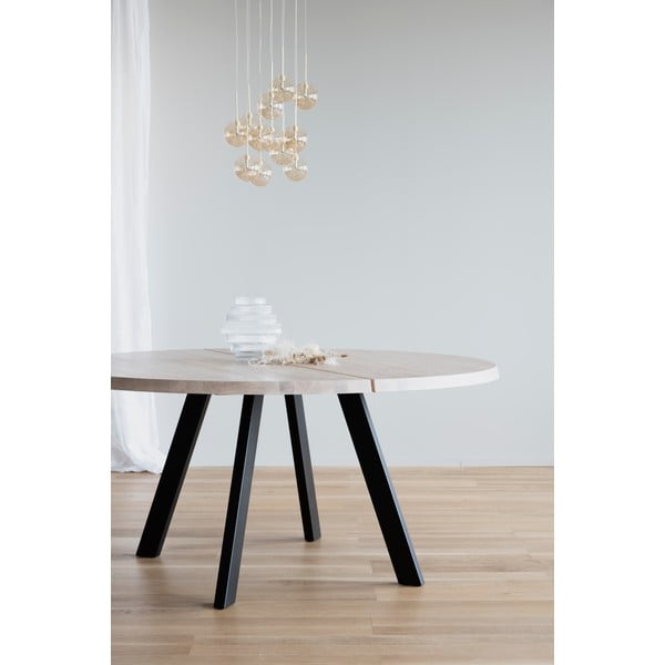 Kulatý jídelní stůl z běleného dubového dřeva Rowico Freddie, ø 160 cm-image-1